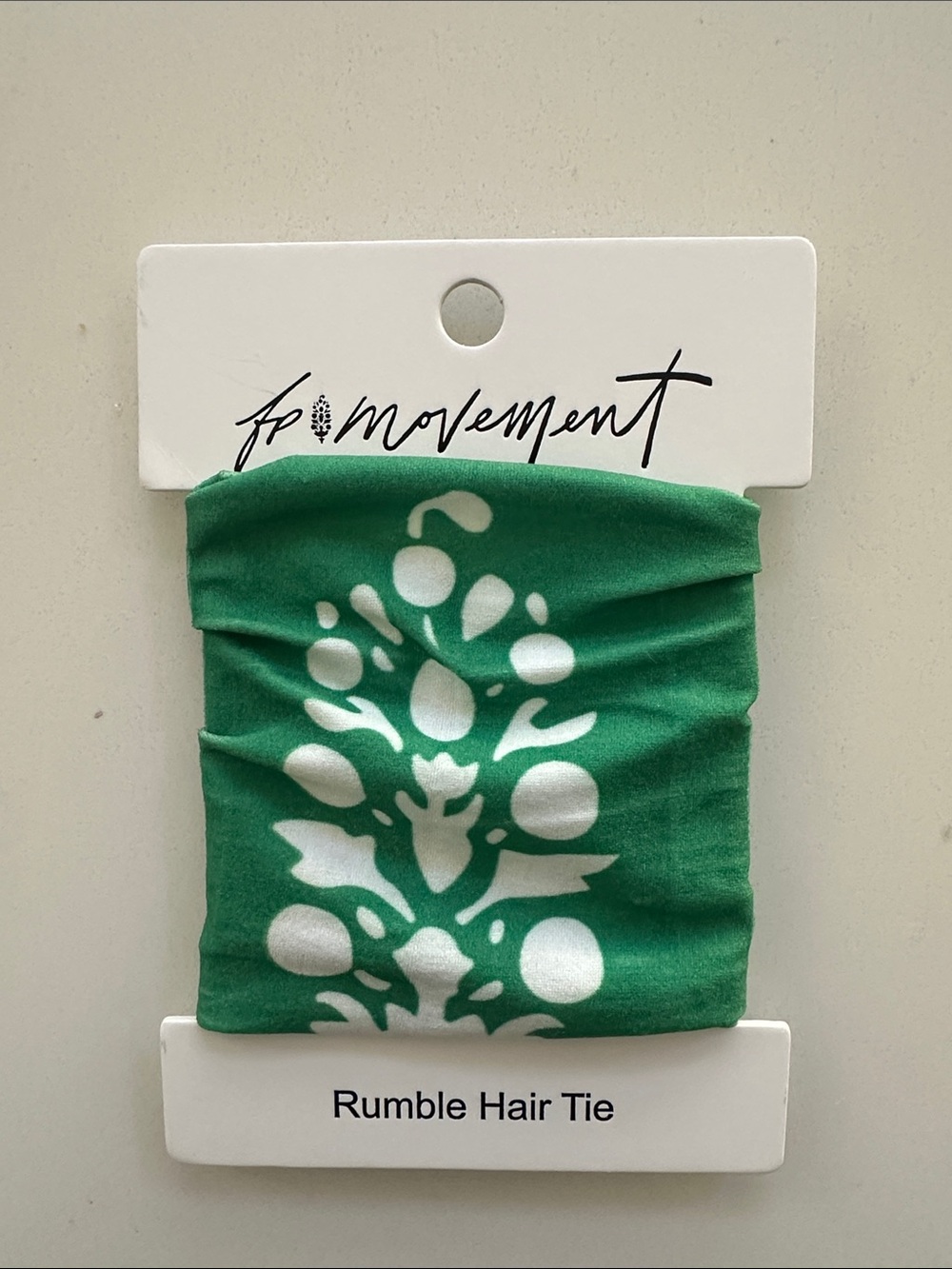 FP Movement by Free People Green and White Rumble Hair Tie